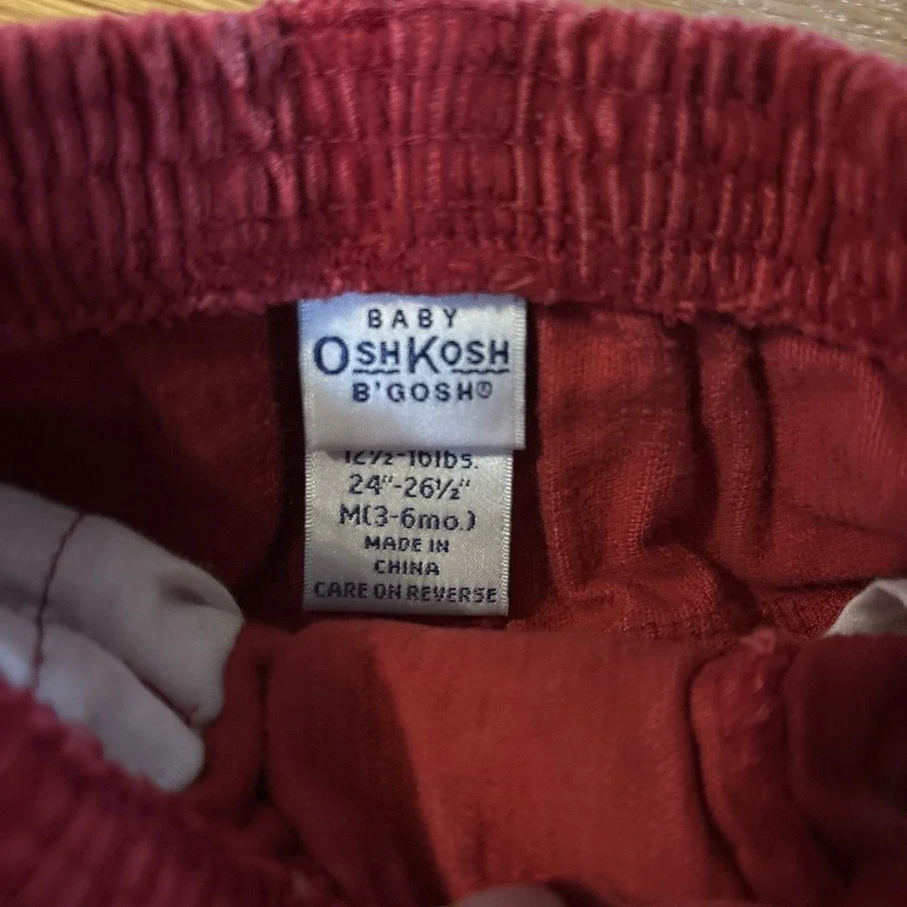 Oshkosh B'Gosh Vintage Corduroy Pants Overall Size 3/6 Months Embroidered Pocket